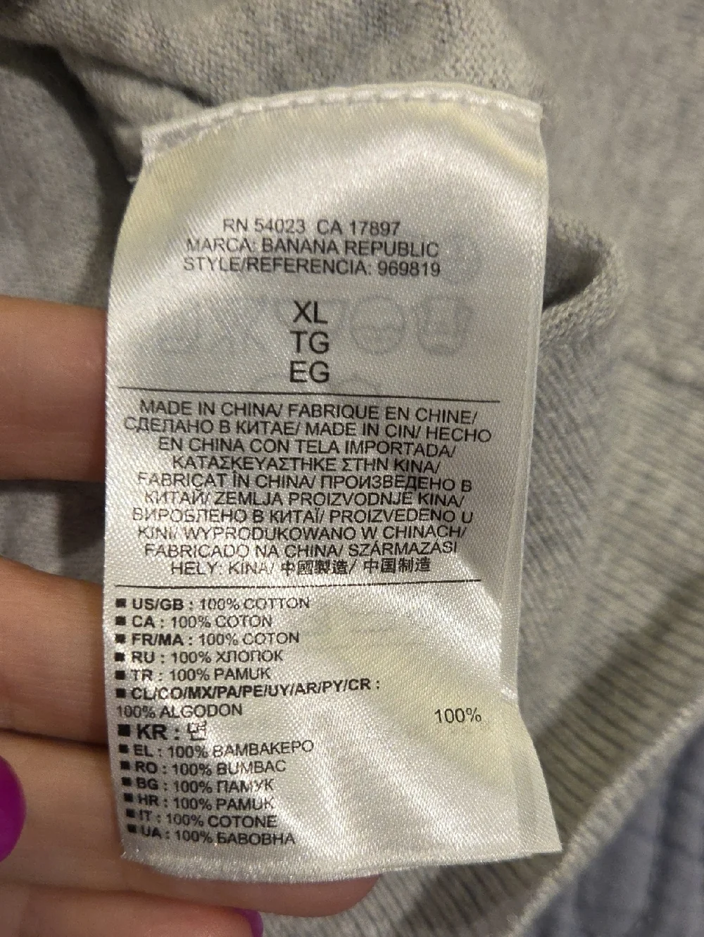Banana Republic Two-Tone Gray Crewneck Sweater Size XL!
